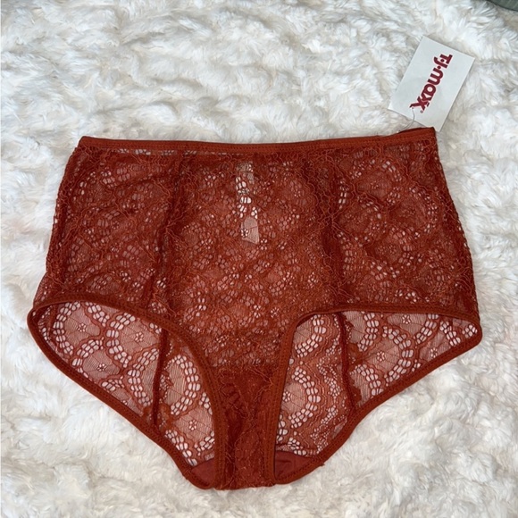 FREE PEOPLE peach high waist lace briefs - Picture 2 of 4